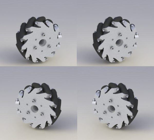 5 Inch Aluminium Mecanum Wheels 127mm Load Capacity 45kg/Set