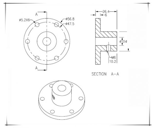 10mm coupling for mecanum wheels