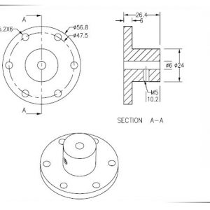 6mm Motor Shaft Coupling Hub for Mecanum / Omni Wheel