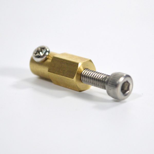 CasterBot 3 mm Brass Hex Coupling for 38 mm Plastic Omni Wheels