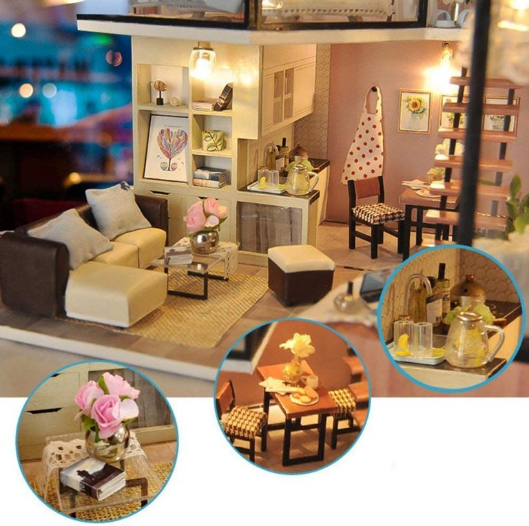 DIY Dollhouse Kit UniHobby Wooden DIY Miniature Dollhouse Toy Gift with