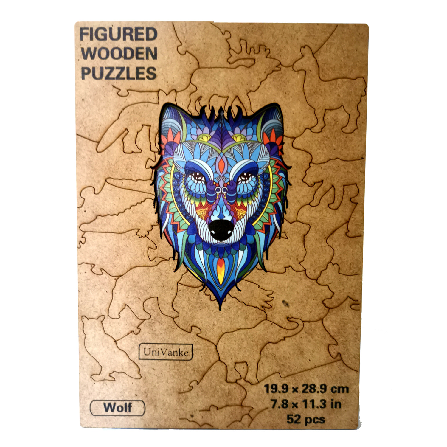 Wooden Jigsaw Puzzle Wolf Unique Shape Education Puzzles Gift Adults Kids  9H2I 